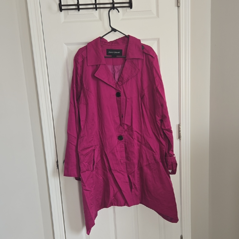 Ashley Stewart Fuchsia Trench Coat